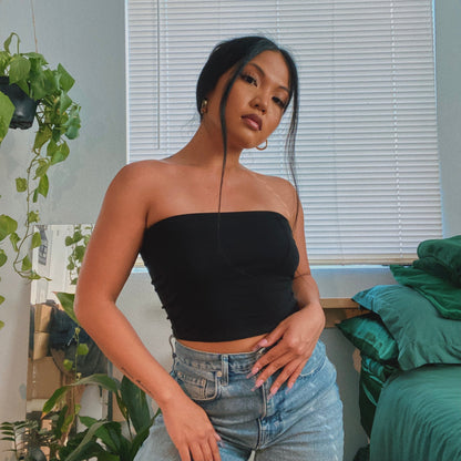 0894 - Women's Cropped Strapless Tube Top