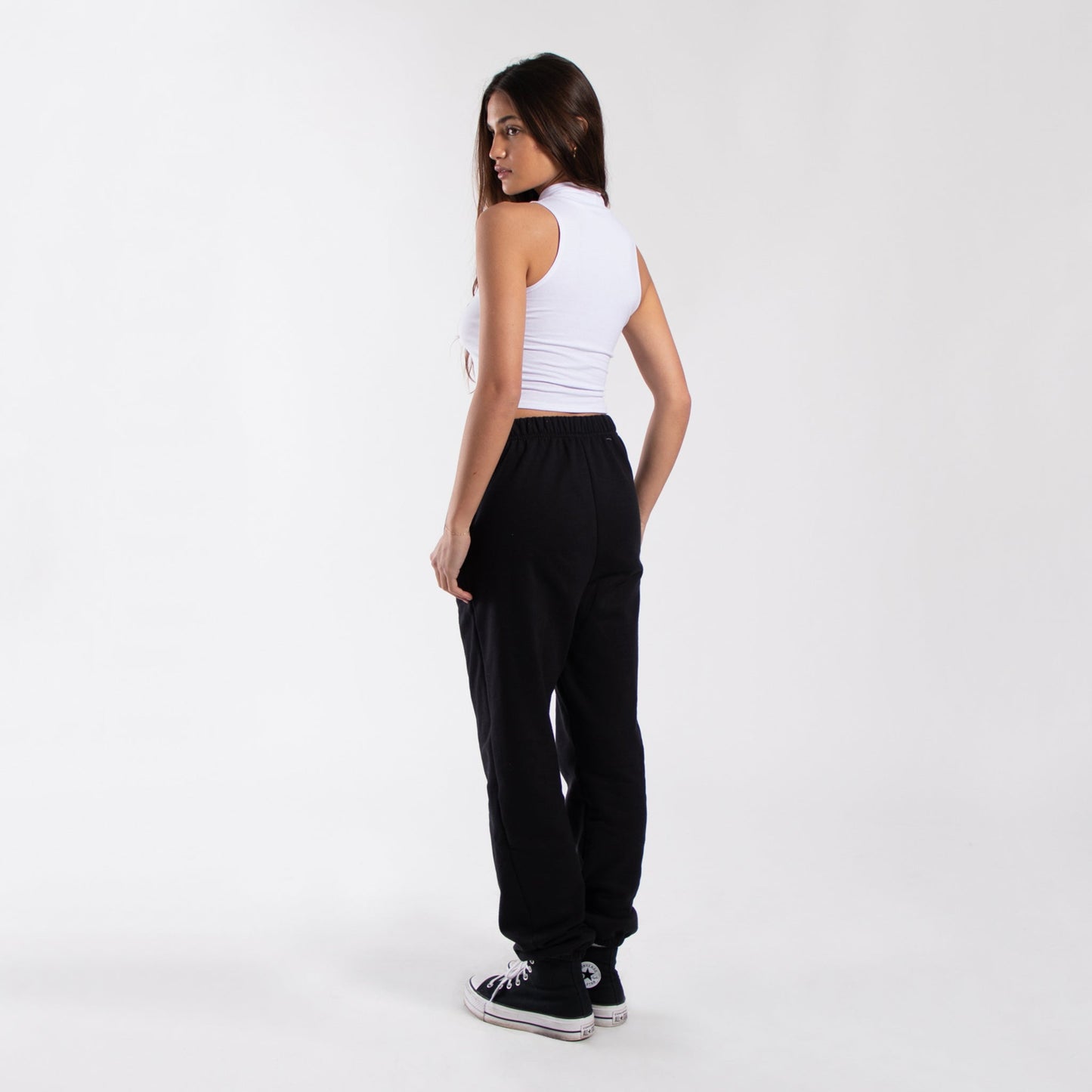 0890 - Women's Mock Neck Cropped Muscle Tank
