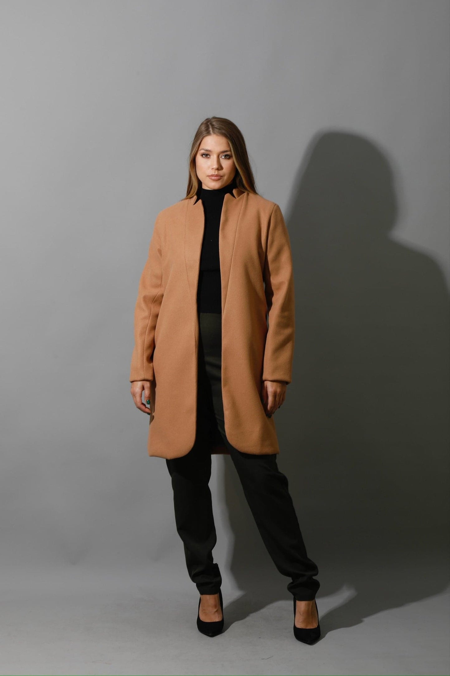 Woolen Short Coat - Camel