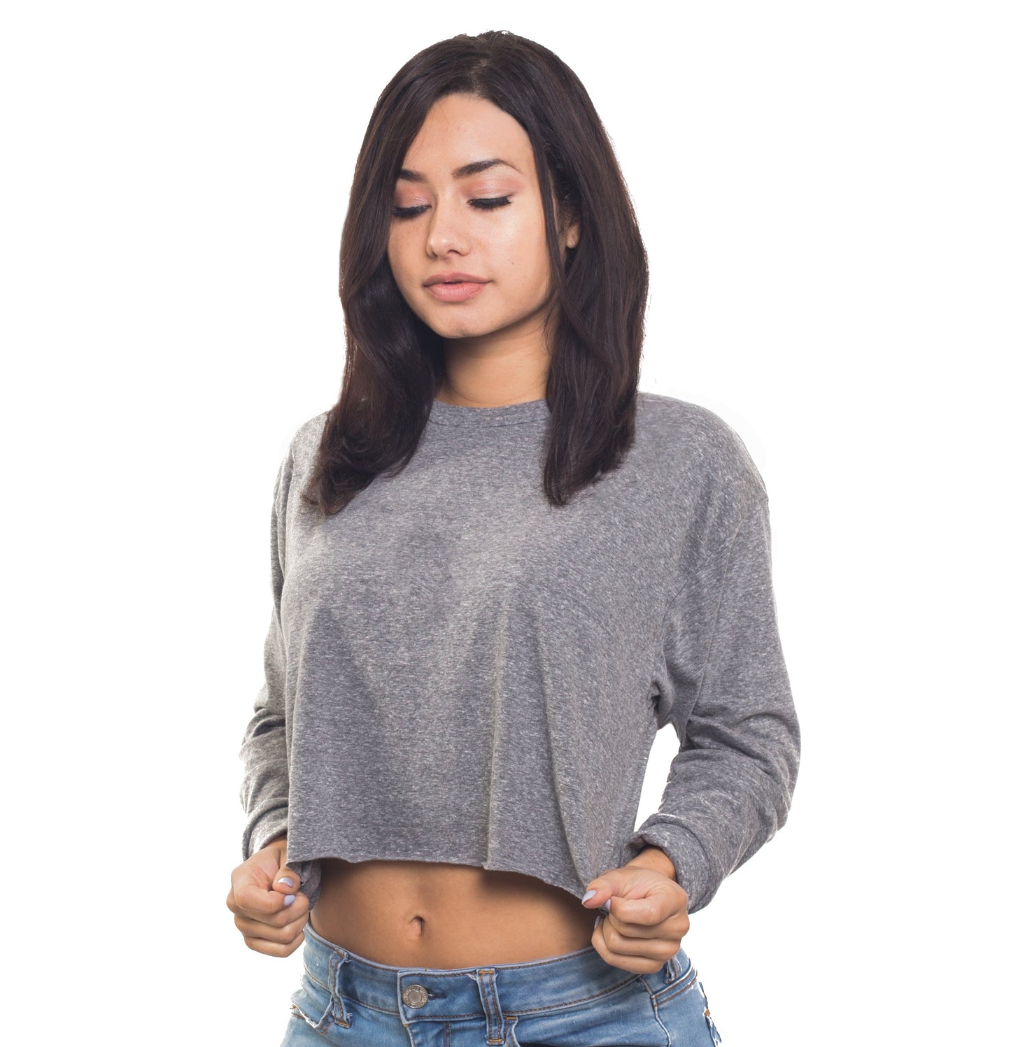 6045 - Women's Cropped Long Sleeve Tee