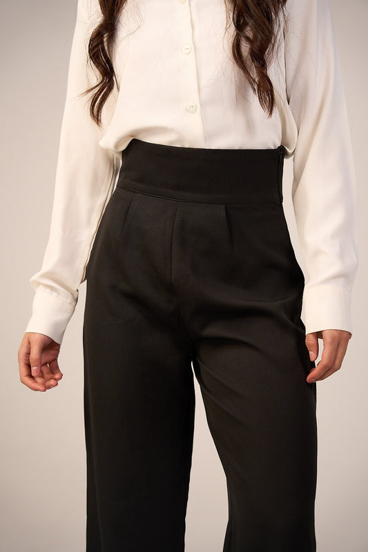 High Waist Classic Trouser - Black